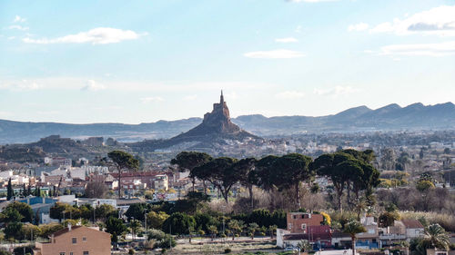 View of townscape against sky