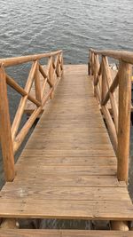 High angle view of pier over sea