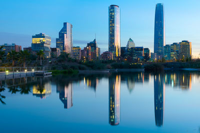 Skyline of buildings at las condes district, santiago de chile