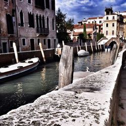 View of canal along buildings