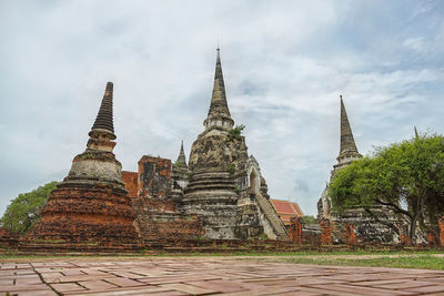 Old temple building against sky