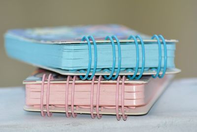 Close-up of empty chairs on table