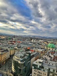 High angle view of townscape against sky