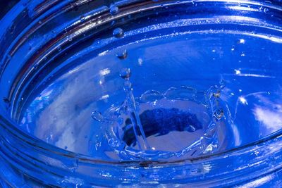 Close-up of water drops on glass