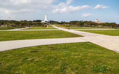 Scenic view of field against sky