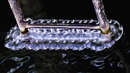 Close-up of water drop on ice