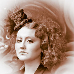 Portrait of young woman looking away