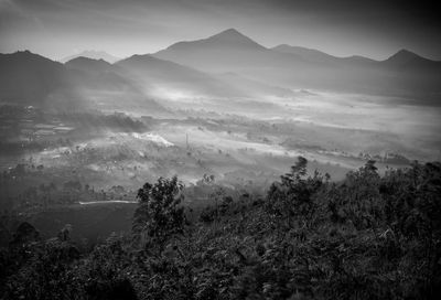 Scenic view of mountains against sky