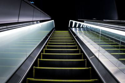 Low angle view of escalator