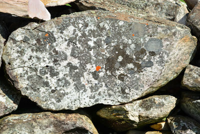 Close-up of stones on rock