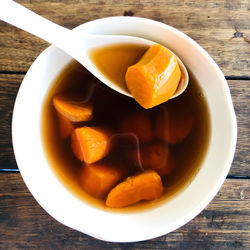 Close-up of tea served on table