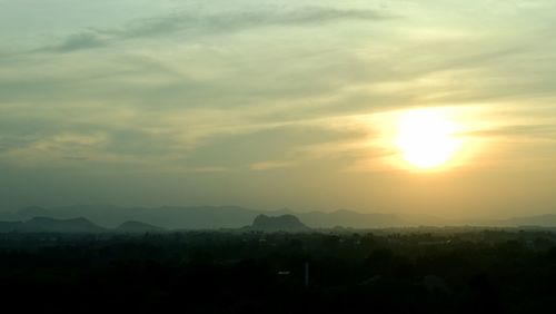 Scenic view of silhouette landscape against sky during sunset