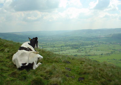 Scenic view of landscape against cloudy sky