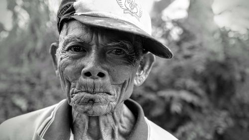 Portrait of man wearing hat