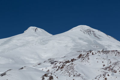 Elbrus mountains in the caucasus