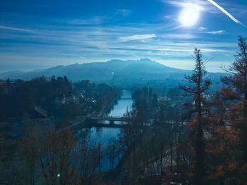 Scenic view of mountains against sky