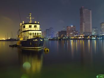 Illuminated cityscape at night