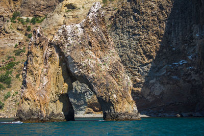 Rock formation on sea shore