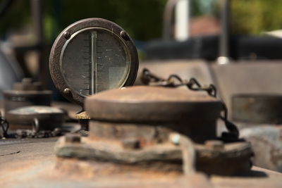 Close-up of rusty machine part
