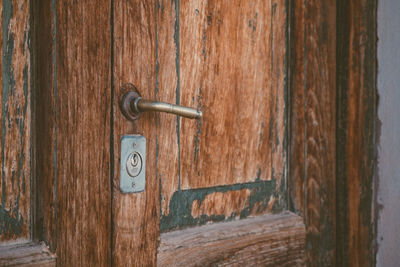 Close-up of old wooden door