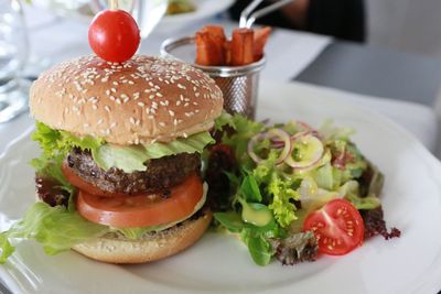 Close-up of served food