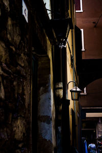 Narrow alley along buildings