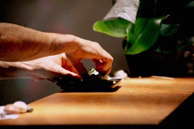 Close-up of cropped hand