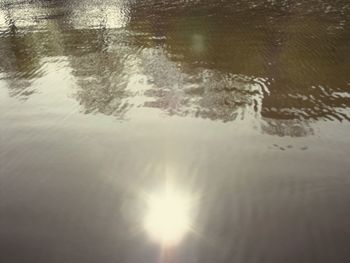 Close-up of reflection in lake