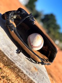 Close-up of old ball