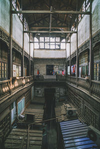 High angle view of railroad station platform