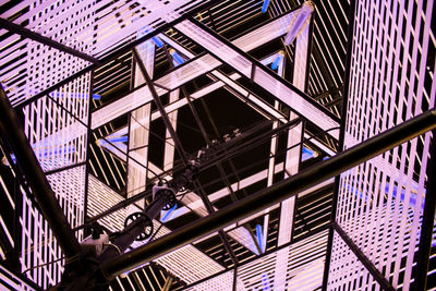 View of the inside of a neon structure that once stood at the ratchada night market in bangkok.