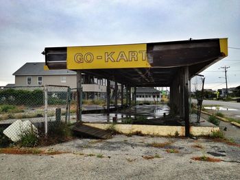 Information sign against clear sky
