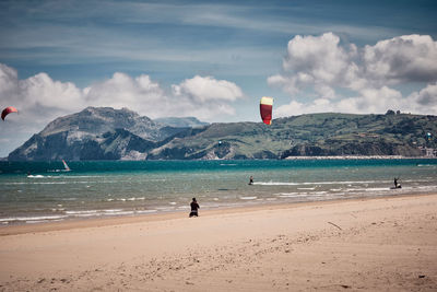 Scenic view of beach against sky