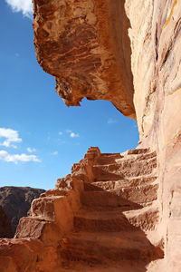 Low angle view of rock formation