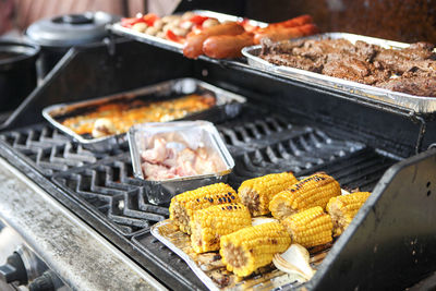 Food on barbecue grill