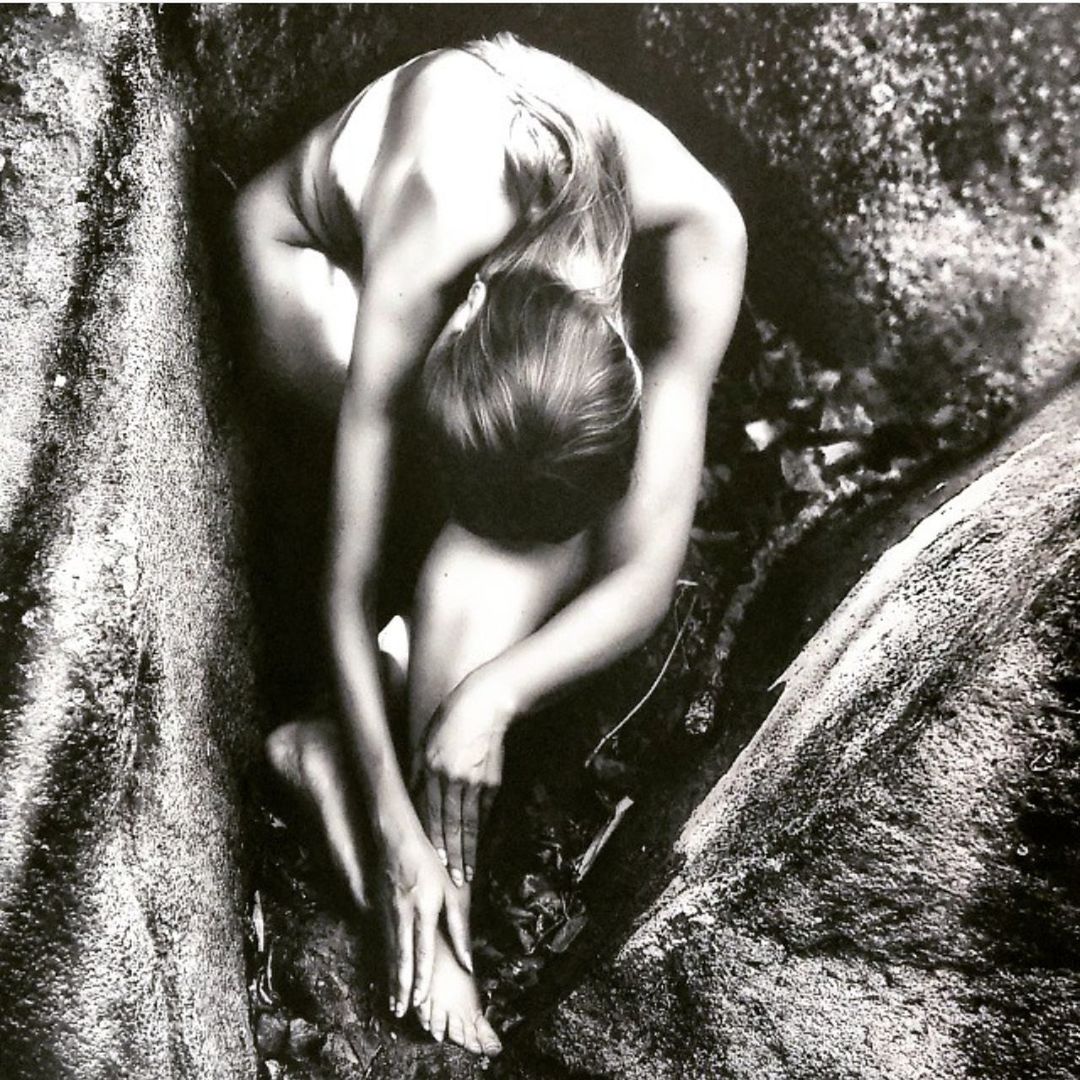 one person, real people, lifestyles, leisure activity, women, young women, day, plant, tree, young adult, nature, full length, adult, three quarter length, relaxation, rear view, outdoors, human arm, hairstyle, arms raised