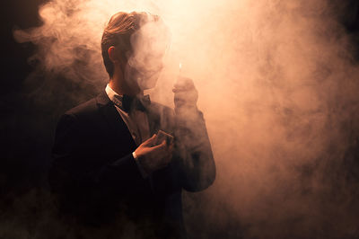 Man smoking cigarette