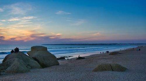 Panoramic view of sea against sky during sunset