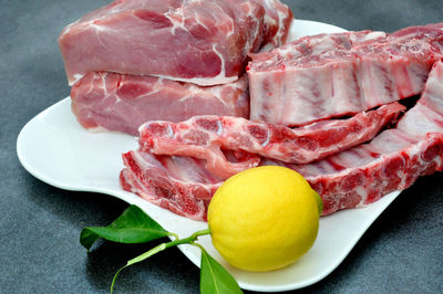Close-up of food on table