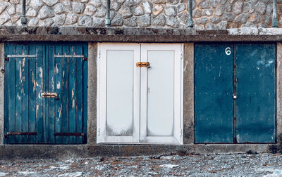 Closed door of old building