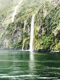 Scenic view of waterfall