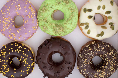 Close-up of donuts