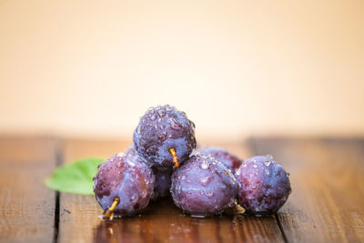 Close-up of fruits on table