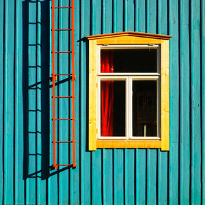 Facade of a colorful finnish house 