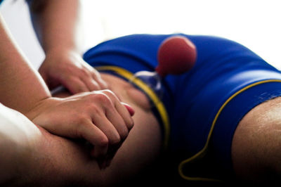 Close-up of vacuum cupping therapy 