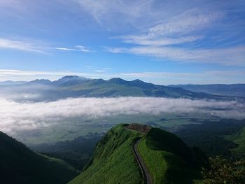 Scenic view of mountains against sky