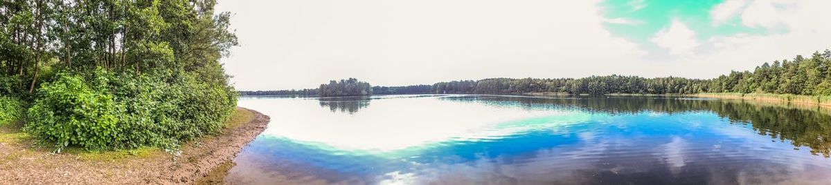 Panoramic view of lake against sky
