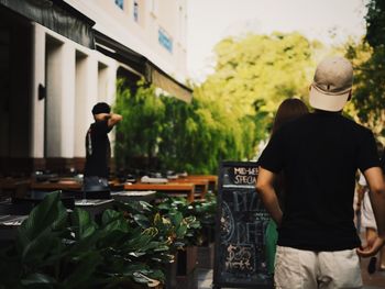 Woman standing in the dark