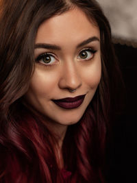 Close-up portrait of a beautiful young woman