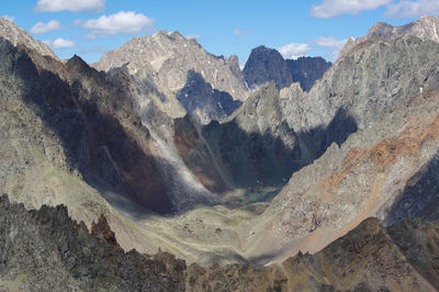 Panoramic view of mountains against sky